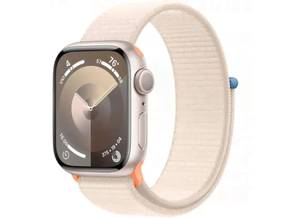 Умные часы Apple Watch Series 9 GPS, 41mm Starlight Aluminium Case with Starlight Sport Loop