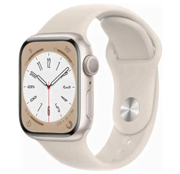 Apple Watch Sport Series 8 41mm Starlight Aluminum Case with Starlight Sport Band-0