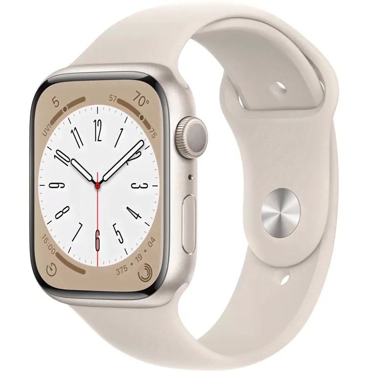 Apple Watch Sport Series 8 45mm Starlight Aluminum Case with Starlight Sport Band