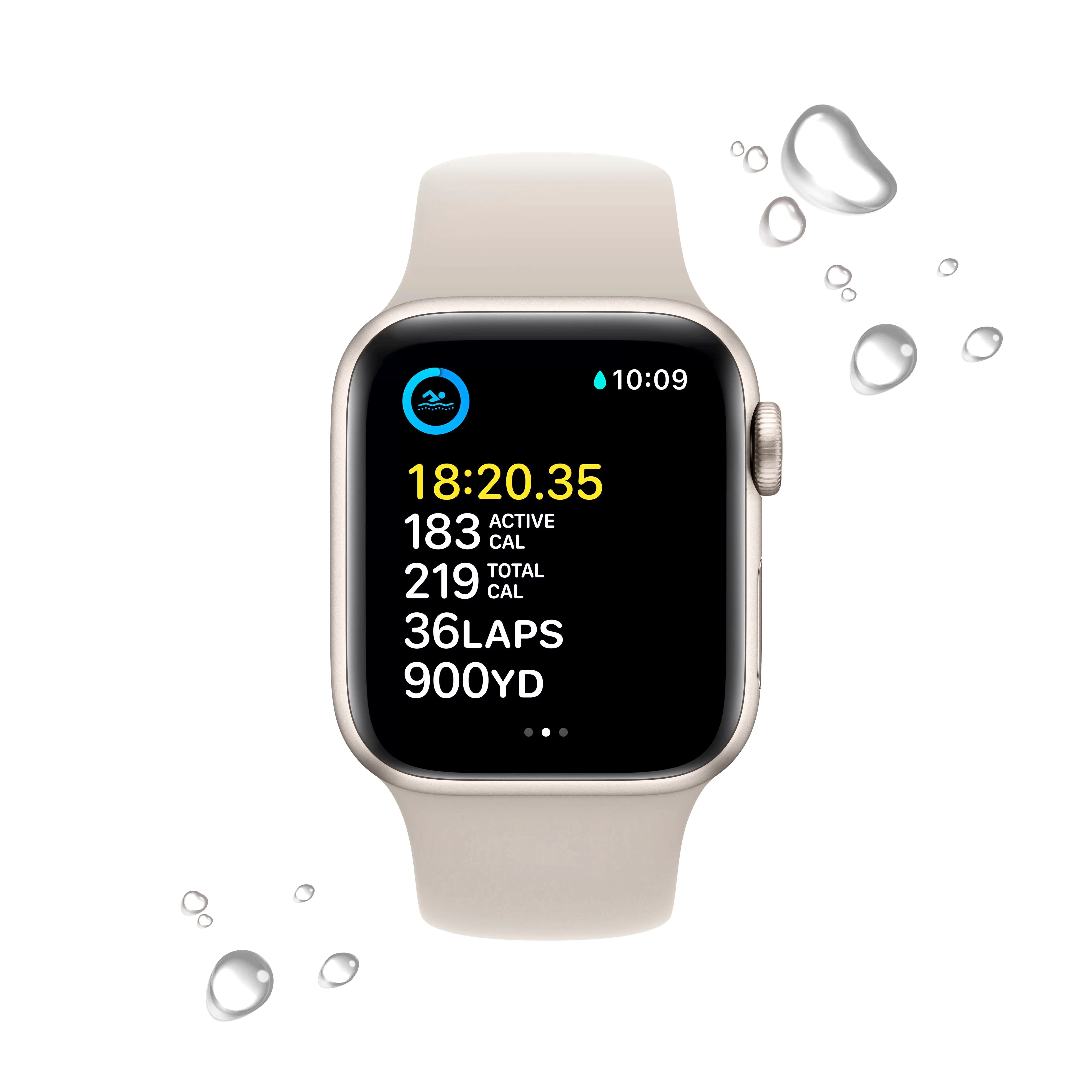 Apple Watch SE 2 40mm GPS Starlight Aluminum Case with Starlight Sport Band-2